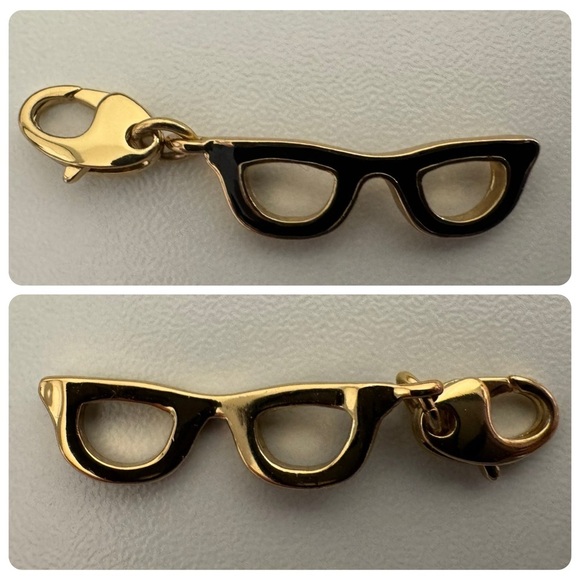 KATE SPADE Black Eyeglasses 12 KT Gold Plated Vintage Charm (No Bracelet) - Picture 6 of 6